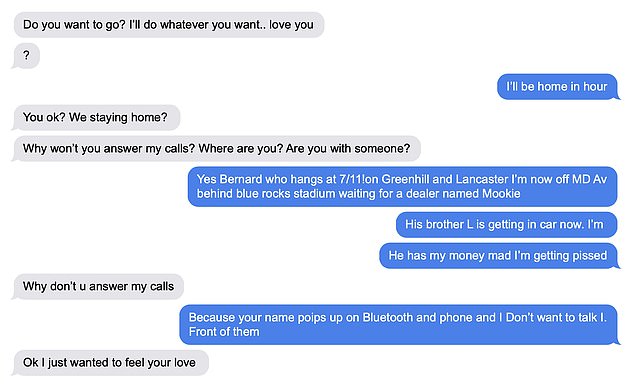 The day after the gun purchase - he texted his then-lover and brother¿s widow Hallie Biden, saying he was waiting for drug dealer