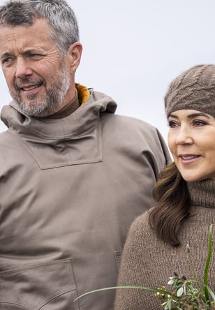 Queen Mary and King Frederik X of Denmark smile and pose for selfies - as they receive