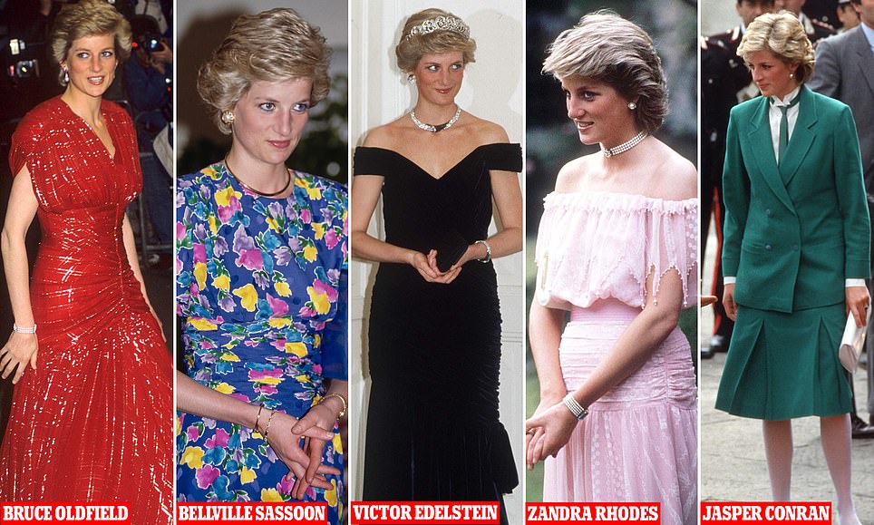 The other British designers who made Princess Diana look her stunning best: From Bruce