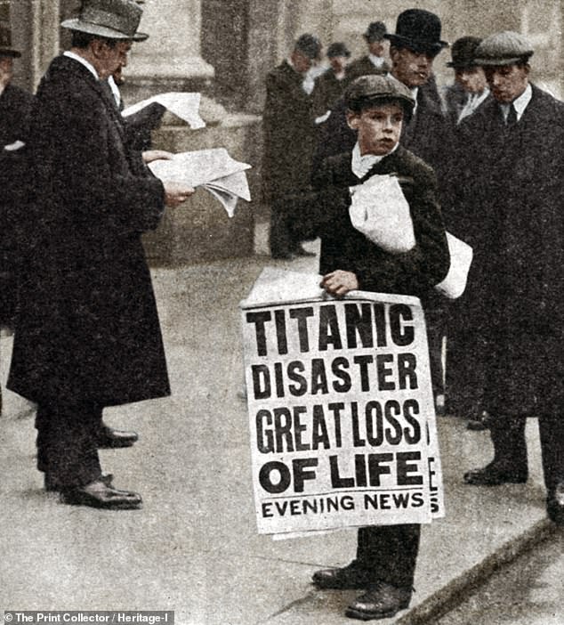 The news that rocked the world, after the 'unsinkable' Titanic was lost in the Atlantic in 1912