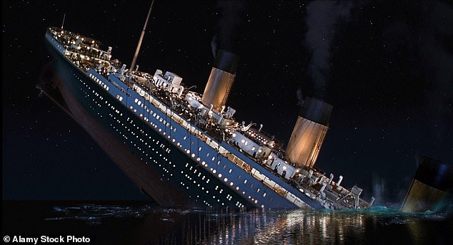 The ship sinking in the epic movie, which was directed by James Cameron using state-of-the-art computer graphics that helped to create the modern obsession with the disaster