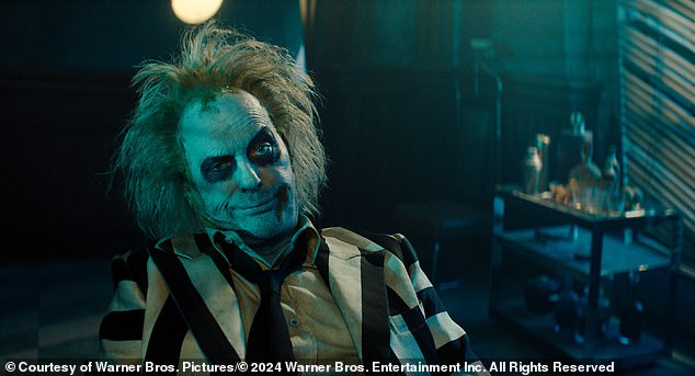 Michael Keaton is shown as Beetlejuice as he reprised his role for the 2024 sequel