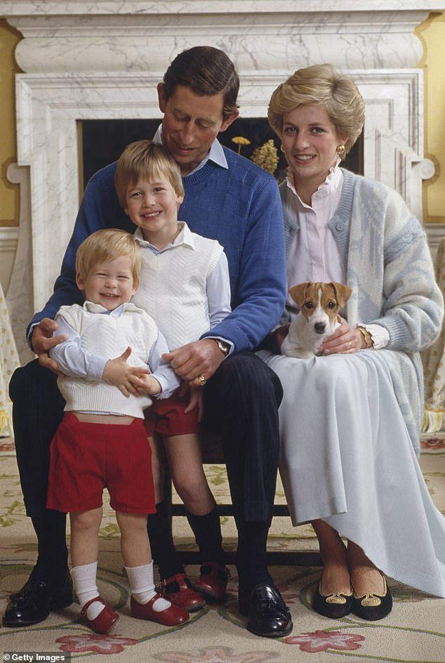 There was trouble on both asides. Five years after they married, Diana resumed a relationship with a former old boyfriend, James Hewit, in 1986 when this family photograph was taken