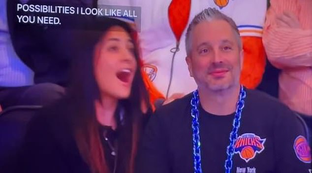 A couple had different ideas when on camera Wednesday night for a Kiss Cam segment