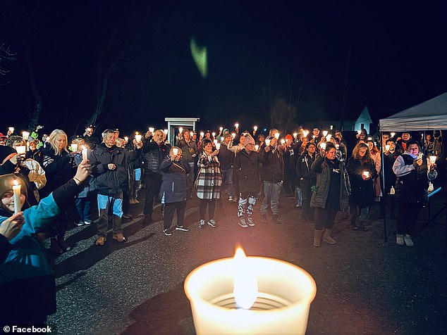 People gather not only at the vigil, but in front of the courthouse while Rivard-Gagnon had his hearing