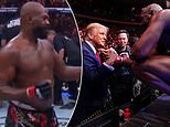 Jon Jones performs iconic Donald Trump dance moves in front of the president-elect after beating Stipe Miocic at UFC 309