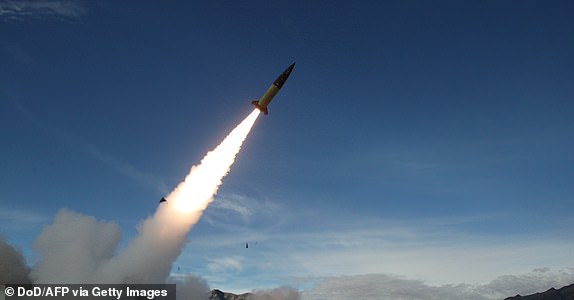 This handout photo courtesy of the US Department of Defense taken on December 14, 2021 shows the US Army conducting live fire tests of the Army Tactical Missile System (ATACMS) at the White Sands Missile Range in New Mexico. US President Joe Biden has authorized Ukraine to use long-range American missiles, such as ATACMS, against military targets inside Russia, a US official told AFP on condition of anonymity, confirming media reports. (Photo by John Hamilton / DoD / AFP) / RESTRICTED TO EDITORIAL USE - MANDATORY CREDIT "AFP PHOTO / JOHN HAMILTON / US DEPARTMENT OF DEFENSE" - NO MARKETING NO ADVERTISING CAMPAIGNS - DISTRIBUTED AS A SERVICE TO CLIENTS (Photo by JOHN HAMILTON/DoD/AFP via Getty Images)