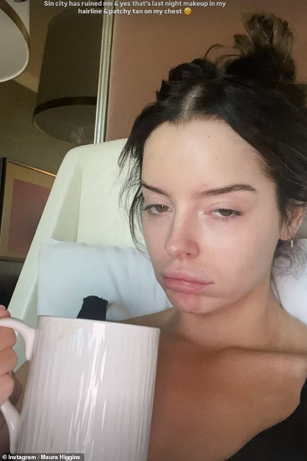 Maura Higgins shared a hungover makeup free after a wild night in Vegas ahead of her late entry to I'm A Celebrity