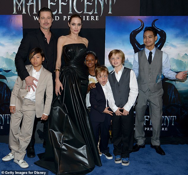 Angelina and her ex at the World Premiere of Disney's Maleficent in 2014, five years before she divorced him