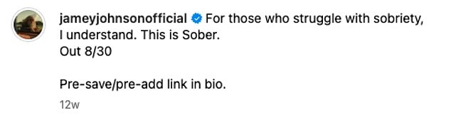 His recent single Sober discusses the challenges of maintaining sobriety in an industry where drinking is prevalent