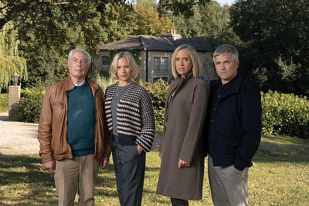 Left to right: Ruby's dad Anthony, Stephanie, Ruby and Caleb in a promo picture for the soap