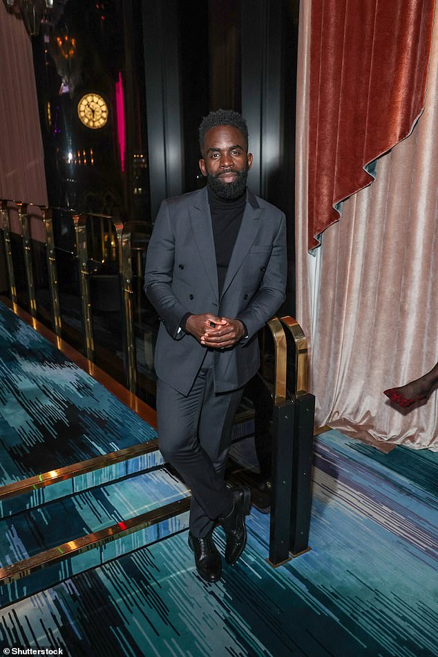 TV actor Jimmy Akingbola, 46, also attended the event and looked incredibly dapper in a dark grey suit