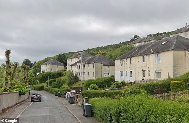 The baby was found 'lifeless' at her home on this road in Port Glasgow, Inverclyde