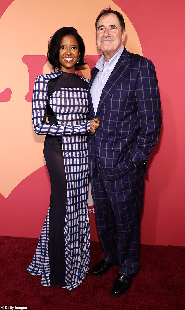 Actress Renee Elise Goldsberry, 52, posed with All In co-star Richard Kind, 68