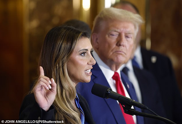 Habba joined Trump's team for as his personal attorney to fight for him in multiple lawsuits. Pictured: Trump listens as Habba speaks at a press conference at Trump Tower in New York City on September 6, 2024