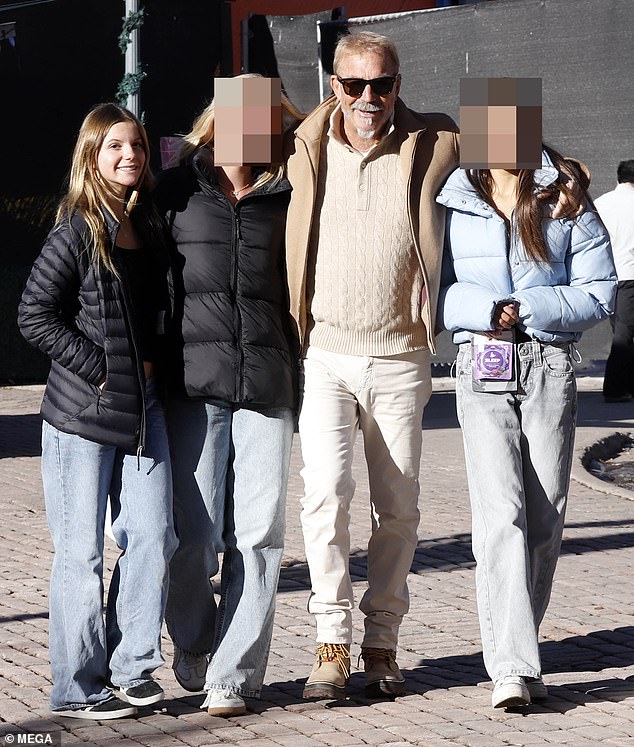 Kevin Costner was spotted enjoying a sunny day out in Aspen with his youngest child, daughter Grace, on Friday