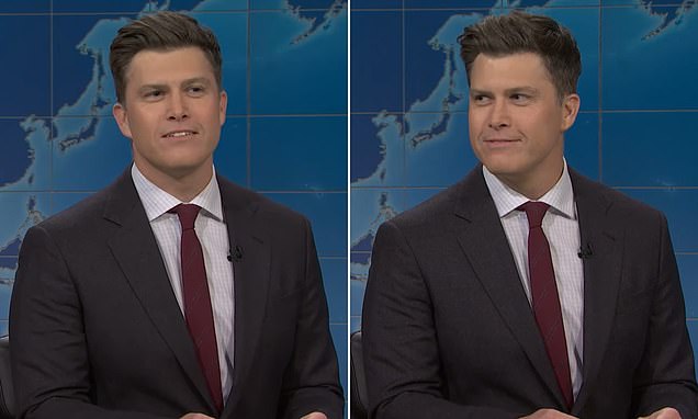 Colin Jost's stunned reaction as SNL audience CHEERS for very awkward reason