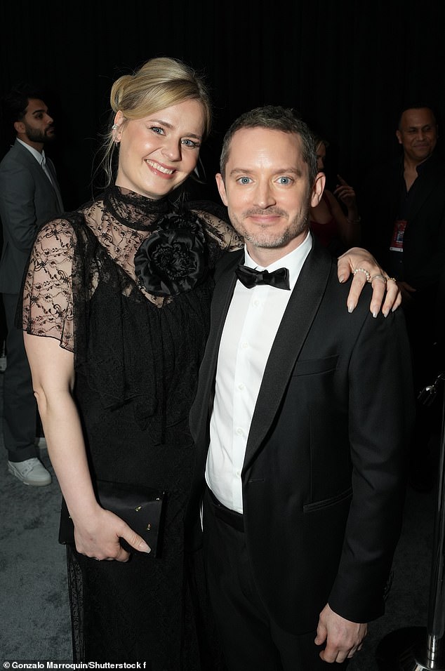 Lord of the Rings star Elijah Wood seemingly confirms he quietly married his longtime partner Mette-Marie Kongsved; seen in 2024