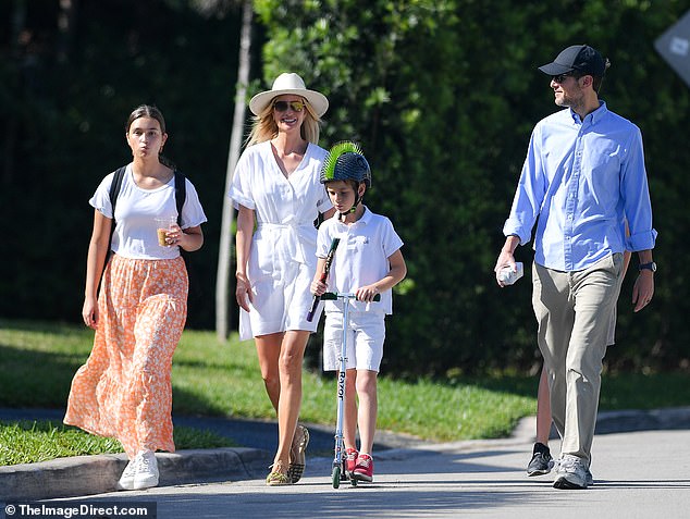 Ivanka Trump and Jared Kushner now live in Miami with their three children - above the couple with Arabella and Joseph