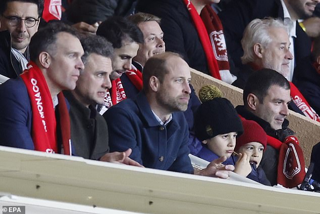 The future king is in attendance to watch Unai Emery's side face off with Monaco in the Champions League