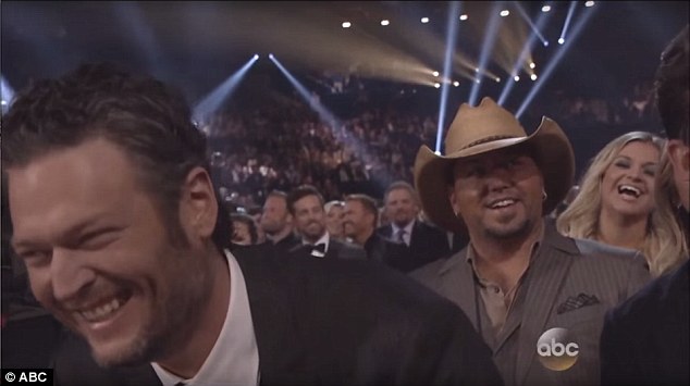 'Howdy Blake!': Brad then mentioned Blake's name, and the star couldn't help but laugh