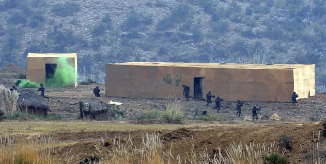 Chinese People's Liberation Army (PLA) soldiers take part in the Pakistan-China anti-terrorist. ?AFP Photo