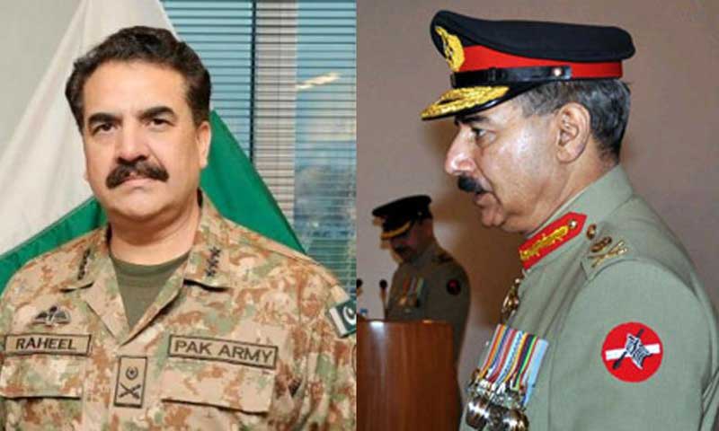 Lt Gen Raheel Sharif (L) and Lt Gen Rashad Mahmood. — File