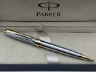 Excellent Parker Sonnet Ballpoint Pen Silver Circle Gold 0.5mm Blue Ink Refill