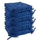 6x French Mattress Seat Cushions Luxury Cotton Garden Chair Support Pad Blue