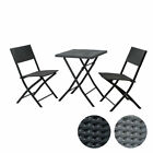 SVITA Polyrattan Bistro-Set 3er Set Balkonset Klappmöbel Stuhl Tisch Gartenmöbel