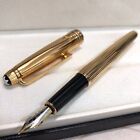 Deluxe Metal 163Series Stripes Gold Color M nib Fountain Pen No Box