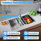 Evier doublé Inox Cuisine Finition Satiné Encastrable kitchen sink with Drainer