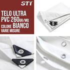 Telo PVC ULTRA 260gr occhiellato copertura impermeabile esterni Bianco