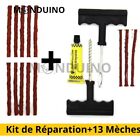 Kit de réparation Tubeless Crevaison mèche Pneu Voiture Moto Outils + 13 Mèches