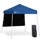 6'x6' Top / 8'x8' Base Backpack Pop-up Canopy with Sunwall, Sand Bags, Guide ...