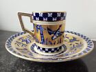 Coalport porcelaine Porcelain Angleterre or oiseau cobalt tasse soucoupe moka