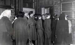 United’s supporters waiting at Old Trafford Ground for news of their team following the Munich Air Disaster, 6 Feb 1958. Photographer believed to be Robert Smithies as ‘RS’ written on back of print. Print published in the Guardian 7 Feb 1958. GNM Archive ref: GUA/6/9/1/4/A box 2