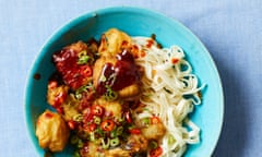 Tamal Ray's crispy tofu with spicy barbecue sauce.