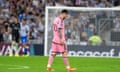 CONCACAF Champions Cup: Monterrey vs. Inter Miami<br>epa11271644 Lionel Messi of Inter Miami reacts during a CONCACAF Champions Cup quarter final soccer match between Rayados de Monterrey and Inter Miami in Monterrey, Mexico, 10 April 2024. EPA/Miguel Sierra