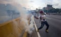 Opposition protests ends in clashes in Caracas<br>epa05951557 Demonstrators clash with members of the National Bolivarian Guard (GNB) during a protest in Caracas, Venezuela, 08 May 2017. The opposition marches which aimed to arrive downtown ended in clashes between policemen and protestors and has blocked the main roads of the capital. EPA/MIGUEL GUTIERREZ