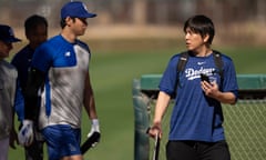 Shohei Ohtani with his former interpreter Ippei Mizuhara at batting practice before the allegations emerged