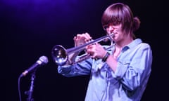 Love Supreme Jazz Festival 2014 - Day 3<br>LEWES, ENGLAND - JULY 06:  Trumpeter Laura Jurd performs on stage at Love Supreme Jazz Festival at Glynde Place on July 6, 2014 in Lewes, United Kingdom.  (Photo by Andy Sheppard/Redferns via Getty Images)