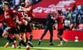 Erik ten Hag celebrates after Manchester United’s FA Cup final win against Manchester City