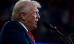 Republican presidential nominee Donald Trump speaks during a campaign rally in Georgia.