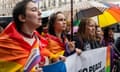 Marchers at Kyiv Pride 2024 in central Kyiv, Ukraine