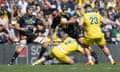 La Rochelle's prop Uini Atonio runs into contact