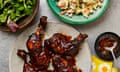 Riaz Phillips' tamarind BBQ chicken with potato salad.