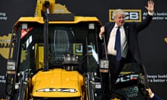 Boris Johnson at the new JCB factory in Vadodara, Gujarat, during his visit to India