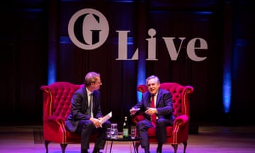 Gordon Brown speaks to Jonathan Freedland. Credit: Alicia Canter