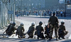 British troops on the streets in Derry, August 1975.